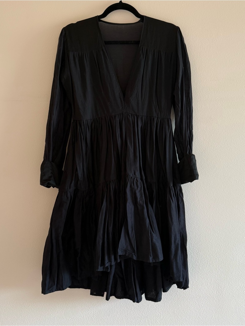 Kalita Cotton black swing dress • XS / S